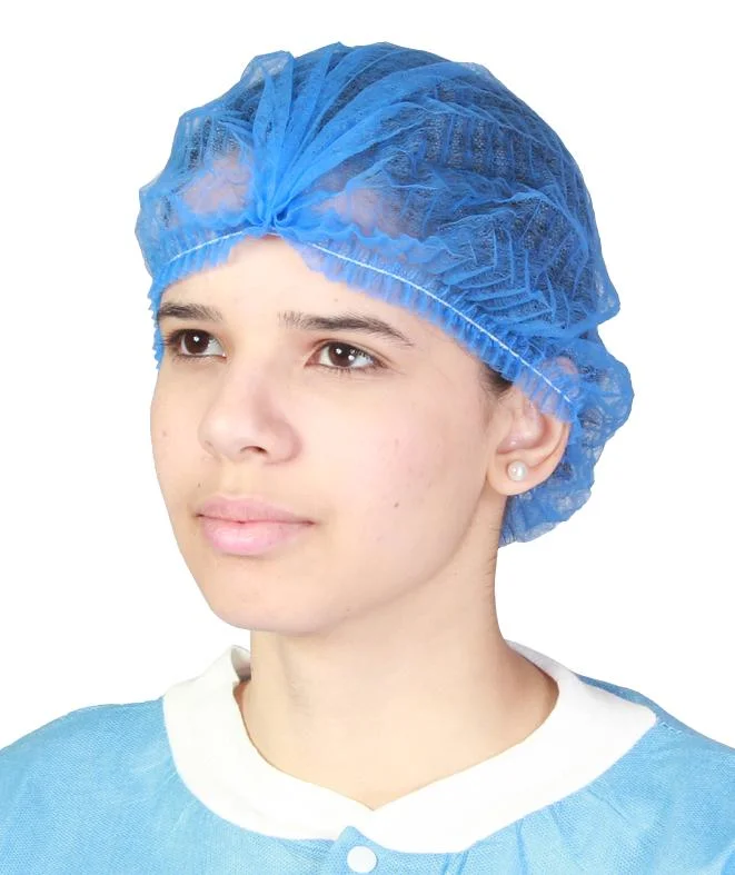 Hot Sell Disposable PP Non-Woven Clip Cap Mob Cap Hair Net with Double Elastics