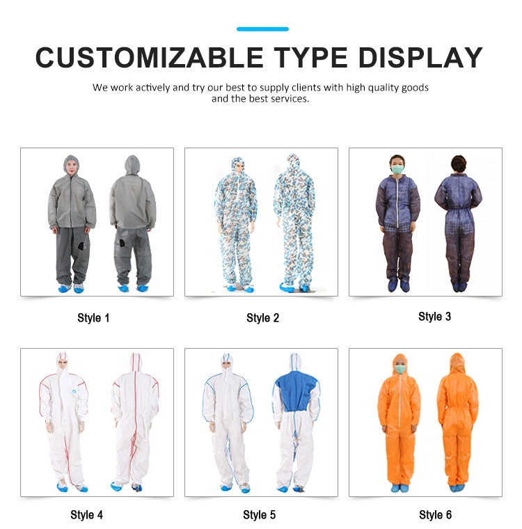 Blue Non-Woven Isolation Suit SMS Isolation Gown Medical Disposable Hooded Isolation Robe Produce Wholesale Blue Accept OEM