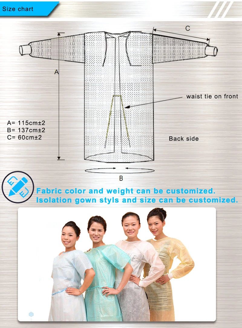 En13795 SMMS Disposable Reinforced Surgical Gown