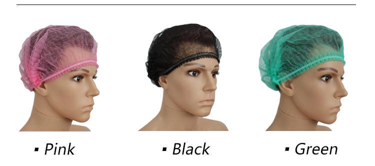 Non Woven Surgical Medical Disposable Bouffant Mob Clip Head Cap as Nurse Doctor Hair Net Cap