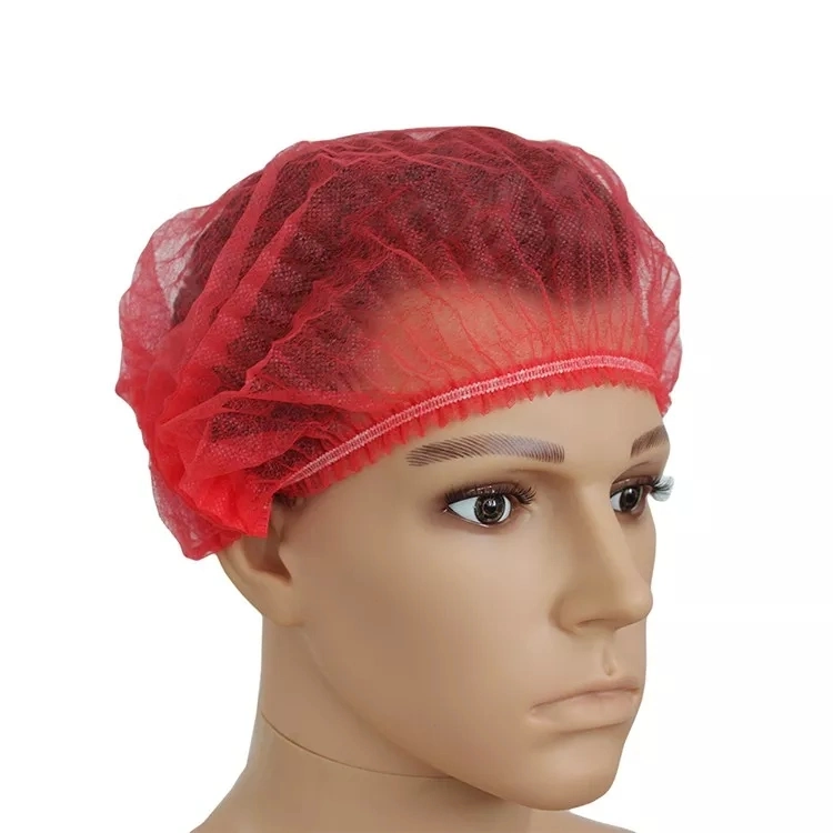 CE Disposable Bouffant Clip Mob Cap Double Elastic Medical Mob Clip Cap