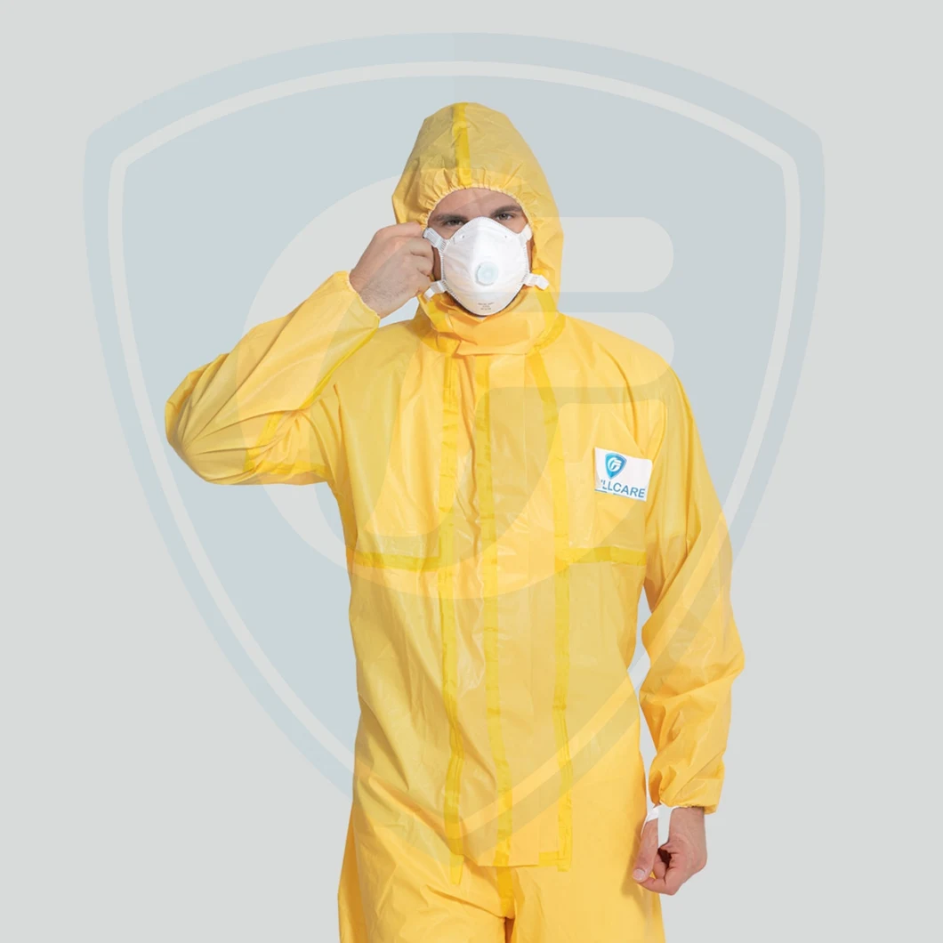 Waterproof Microporous Medical Hospital Plastic Poly PE PP+PE PP SMS Overall Polypropylene Nonwoven Disposable Protective Gown Garment Workwear Coat Coverall