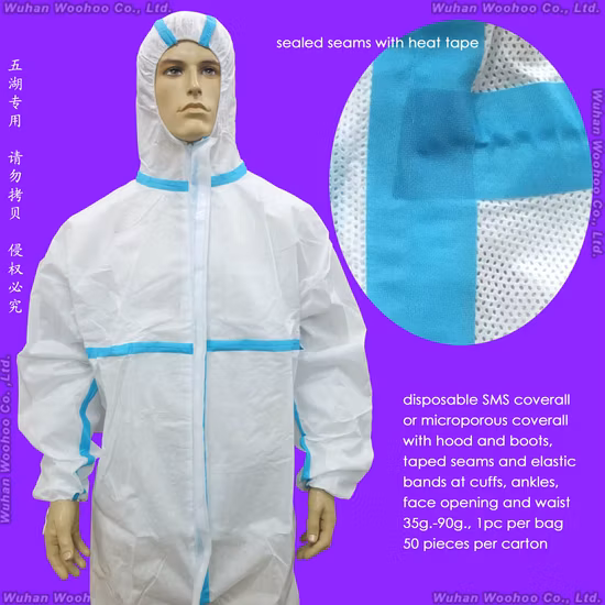 Bata cirúrgica impermeável/plástica CPE/poli/PE/esfoliante/operação/PP/SMS não tecido descartável de isolamento protetor para médico/cirurgião/paciente/visitante/hospital